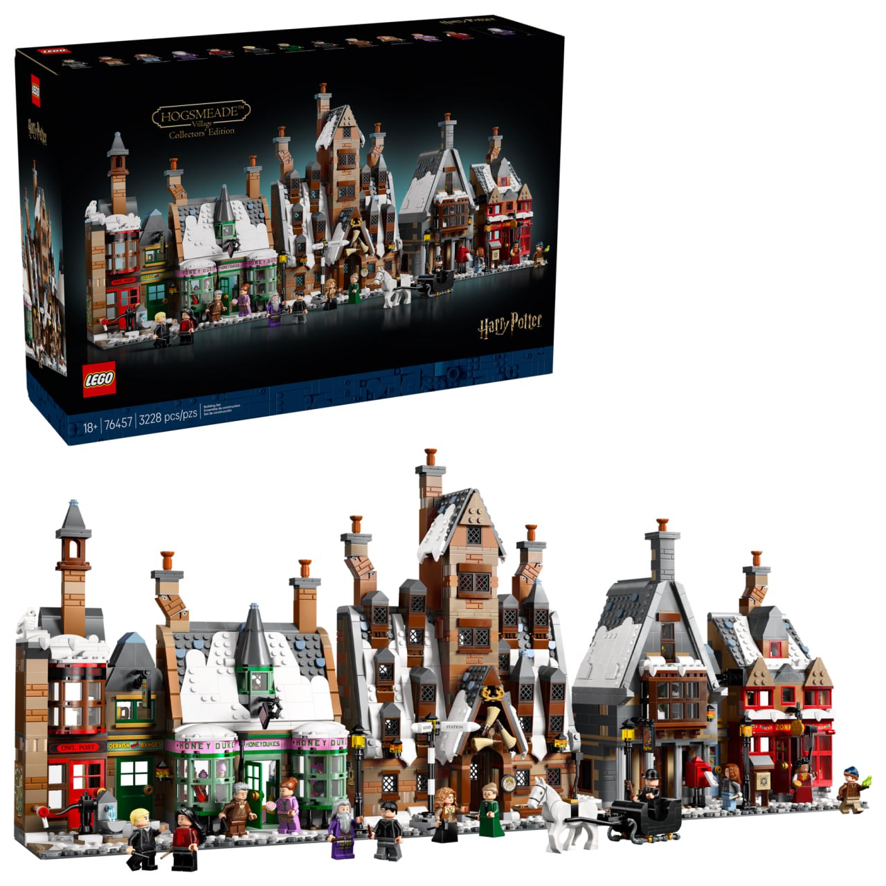 LEGO 76457 Hogsmeade Village Coleccionista: la calle mágica de invierno en ladrillos