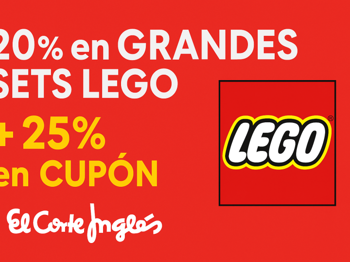 El Corte Inglés: 20% en Grandes Sets LEGO + 25% Extra en Cupón – ¡Ahora o Nunca!